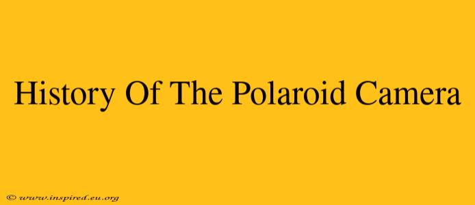 History Of The Polaroid Camera