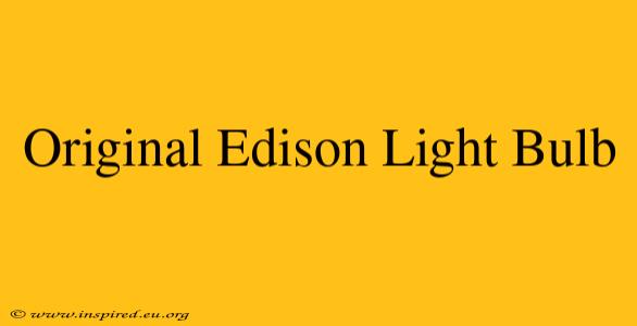 Original Edison Light Bulb