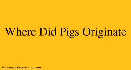 Where Did Pigs Originate